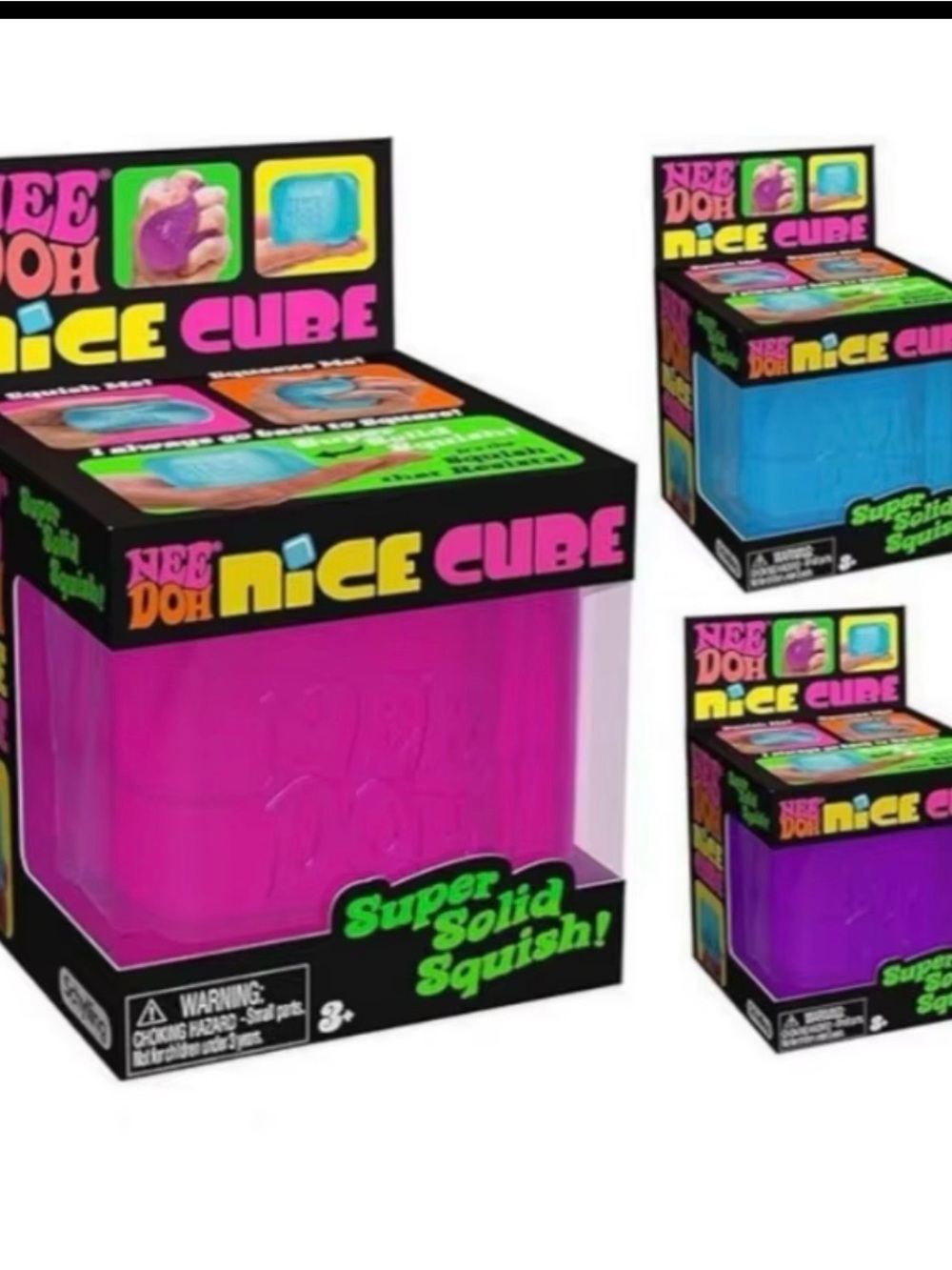 Nee Doh Nice Cube Super Solid Squish - Pink